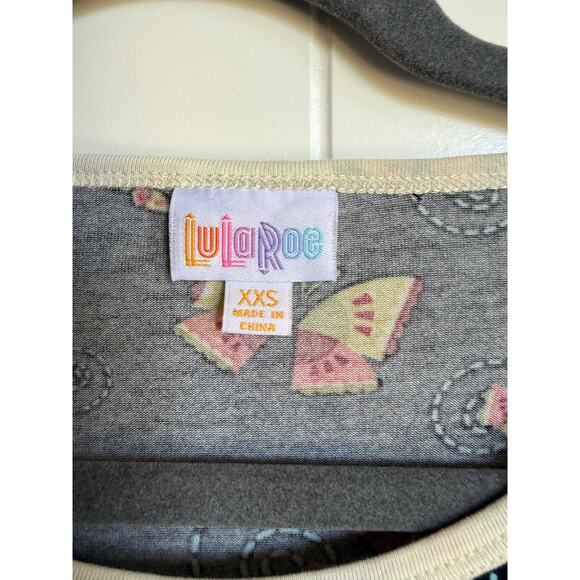 LuLaRoe Womens Top Sz XXS Irma Tunic Butterfly Print‎ Black Pale Yellow NEW - Picture 6 of 8